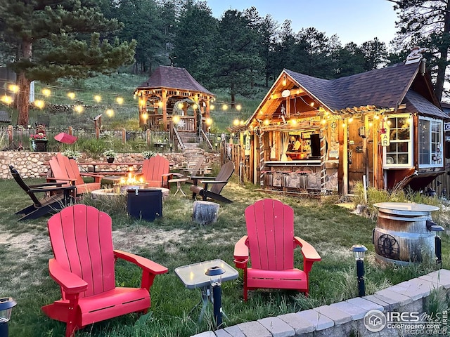 2238 Eagle Cliff Rd, Estes Park, CO 80517 - view of yard with a fire pit