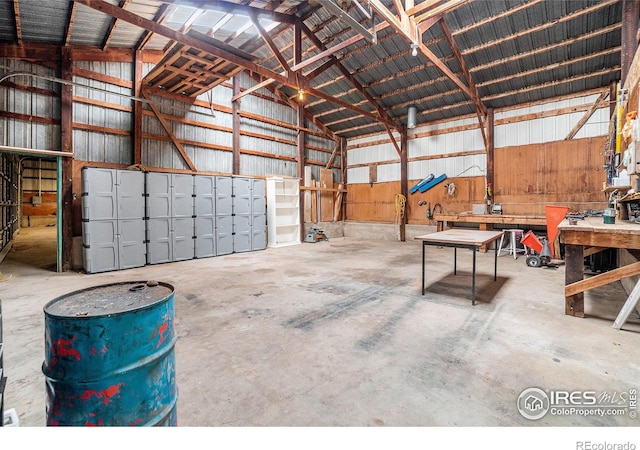 2118 N 47th Ave, Greeley, CO 80631 - garage with a workshop area and metal wall