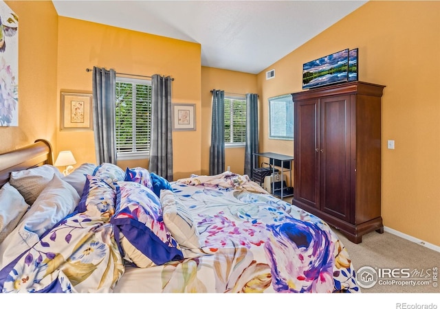 1703 Whitehall Dr Unit G, Longmont, CO 80504 - bedroom with lofted ceiling and carpet floors