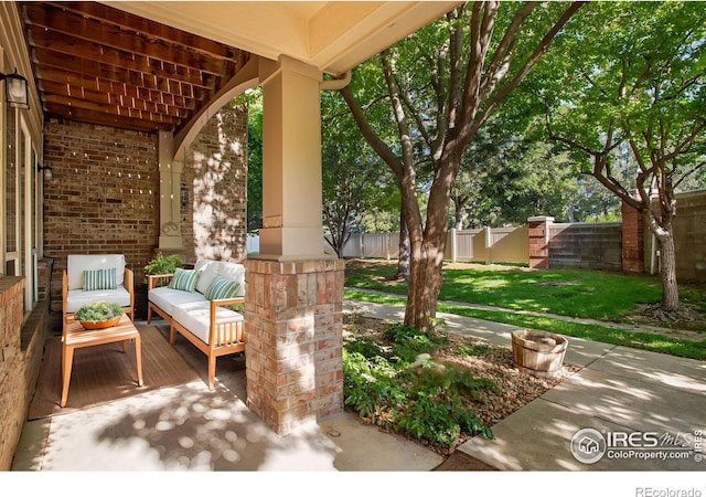 4672 W 20th Street Rd Unit 1311, Greeley, CO 80634 - fenced backyard featuring outdoor lounge area and a patio
