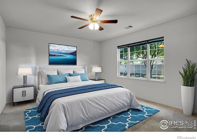 4672 W 20th Street Rd Unit 1311, Greeley, CO 80634 - carpeted bedroom featuring baseboards and a ceiling fan
