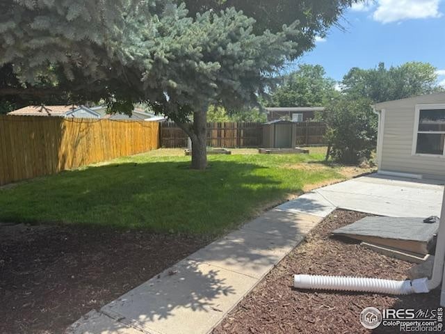 8416 Peakview Dr, Fort Collins, CO 80528 - fenced backyard featuring a shed
