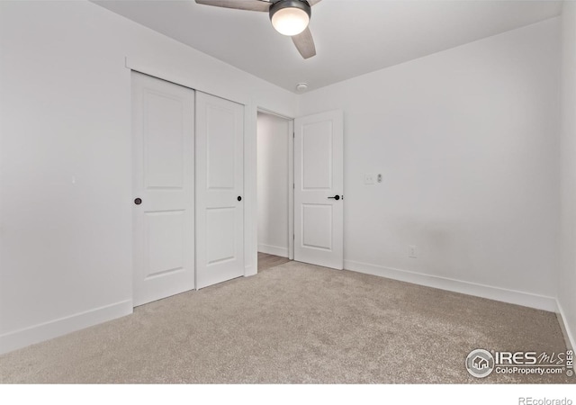 8696 W 86th Cir, Arvada, CO 80005 - unfurnished bedroom featuring carpet flooring, a closet, and a ceiling fan