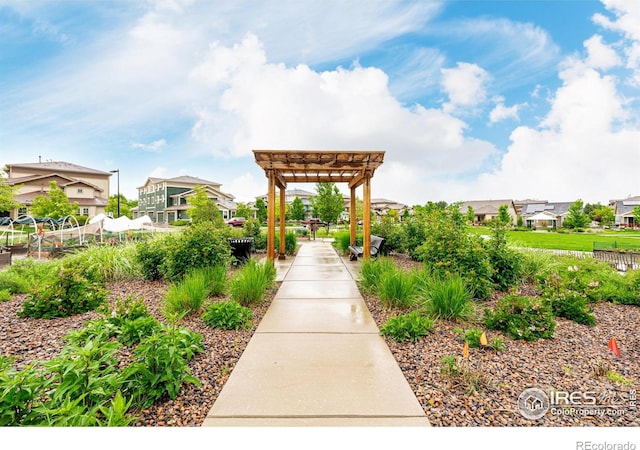 619 Brennan Cir, Erie, CO 80516 - view of property's community with a pergola and a residential view