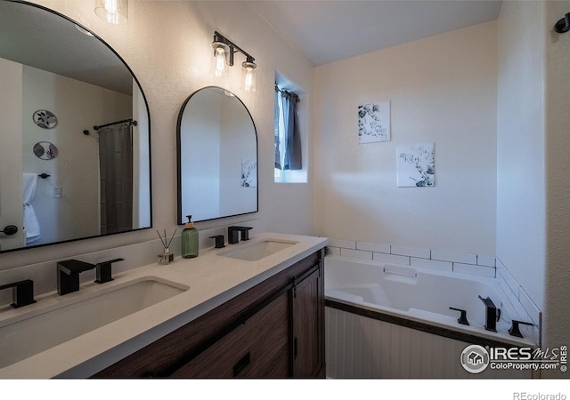 14053 Cottonwood Cir, Sterling, CO 80751 - full bathroom with a bath and double vanity