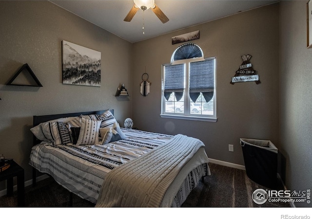 14053 Cottonwood Cir, Sterling, CO 80751 - bedroom featuring carpet flooring and ceiling fan