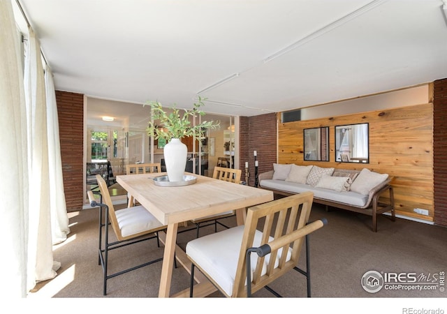 600 Monte Vista Ave, Fort Collins, CO 80521 - carpeted dining area with wood walls