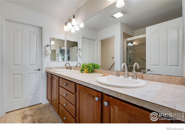 8305 E 149th Dr, Thornton, CO 80602 - full bathroom with double vanity and a shower stall