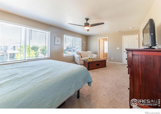 1773 Nightfall Dr, Windsor, CO 80550 - bedroom with light carpet and a ceiling fan