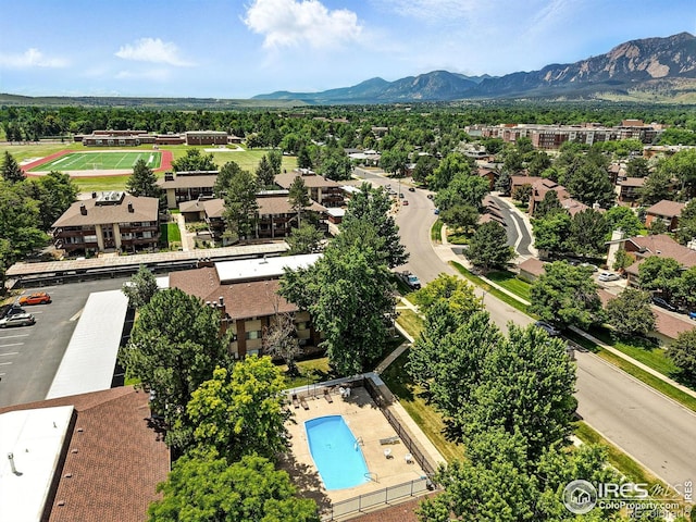 600 Manhattan Dr Unit B7, Boulder, CO 80303 - bird's eye view of a mountain backdrop and a pool area