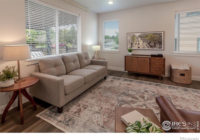 2402 49th Avenue Ct Unit 17, Greeley, CO 80634 - living area featuring dark wood finished floors and recessed lighting