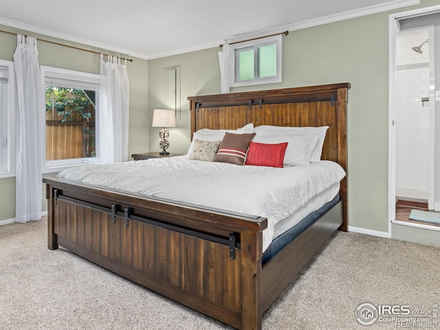 2301 US Highway 34, Drake, CO 80515 - bedroom with light colored carpet, multiple windows, and ornamental molding