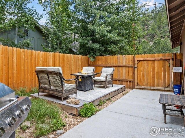 2301 US Highway 34, Drake, CO 80515 - view of patio / terrace with a fire pit and a grill