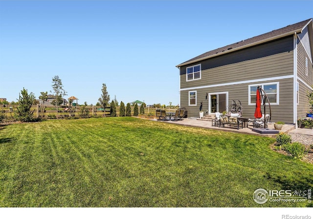 1591 Sun River Rd, Berthoud, CO 80513 - back of property featuring a patio and entry steps