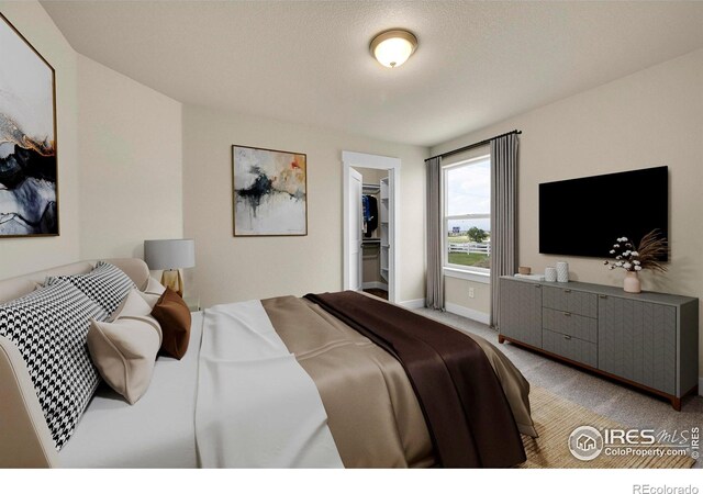 3643 Crested Owl Ct, Dacono, CO 80514 - bedroom featuring a spacious closet and light colored carpet