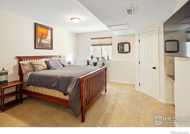 691 Tamarisk Ct, Louisville, CO 80027 - carpeted bedroom with attic access and baseboards