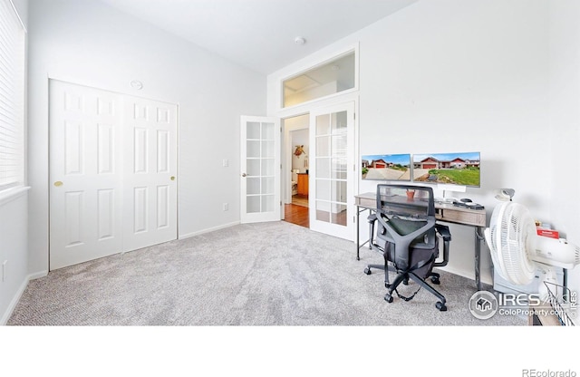 555 S 17th Ave, Brighton, CO 80601 - carpeted home office featuring french doors and baseboards