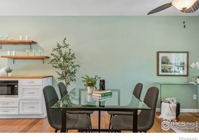 1430 Kennedy Ave, Louisville, CO 80027 - dining area featuring light wood-style floors and a ceiling fan
