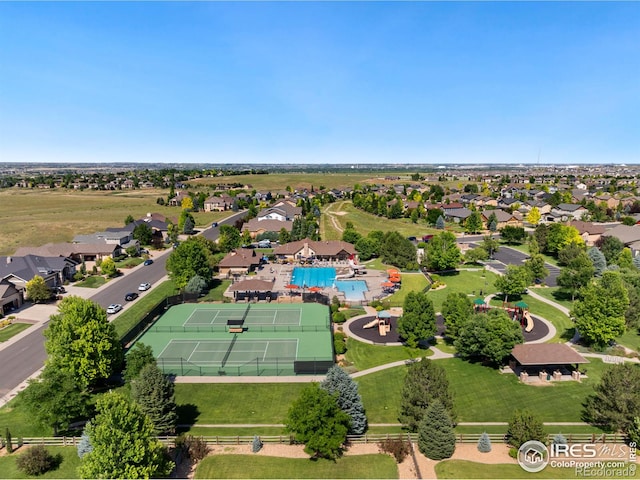 8276 Blackwood Dr, Windsor, CO 80550 - aerial view of residential area featuring a pool area