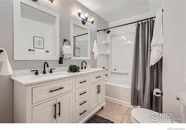 3030 Oneal Pkwy # 21R, Boulder, CO 80301 - full bath with tile patterned flooring, double vanity, and shower / bath combo
