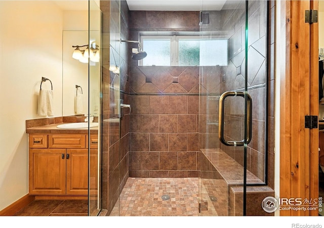 2958 6th St, Boulder, CO 80304 - full bathroom with a stall shower and vanity