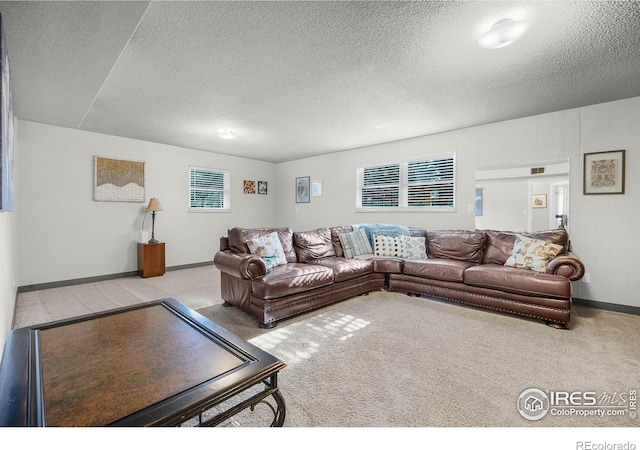 108 40th Ave, Greeley, CO 80634 - carpeted living area with a textured ceiling and baseboards