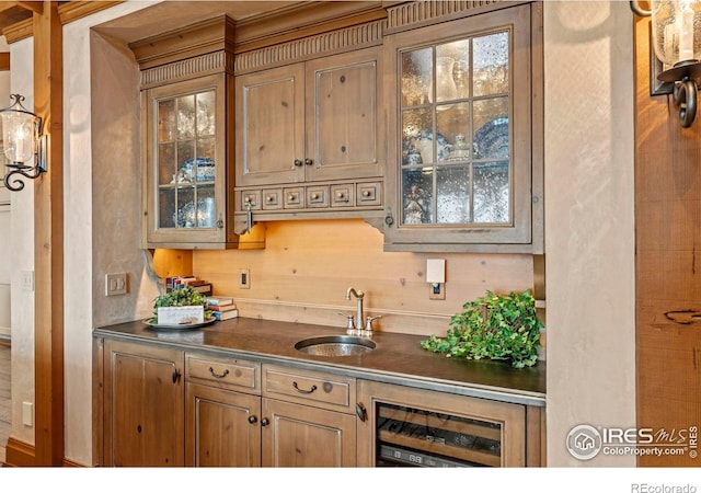 6619 Ridgeline Dr, Timnath, CO 80547 - bar featuring a sink and beverage cooler