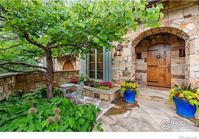6619 Ridgeline Dr, Timnath, CO 80547 - view of exterior entry featuring stone siding
