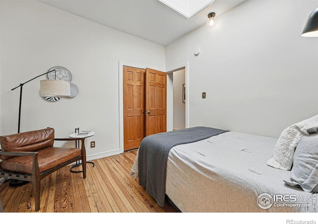 2955 Columbine St, Denver, CO 80205 - bedroom with light wood-style flooring and a skylight