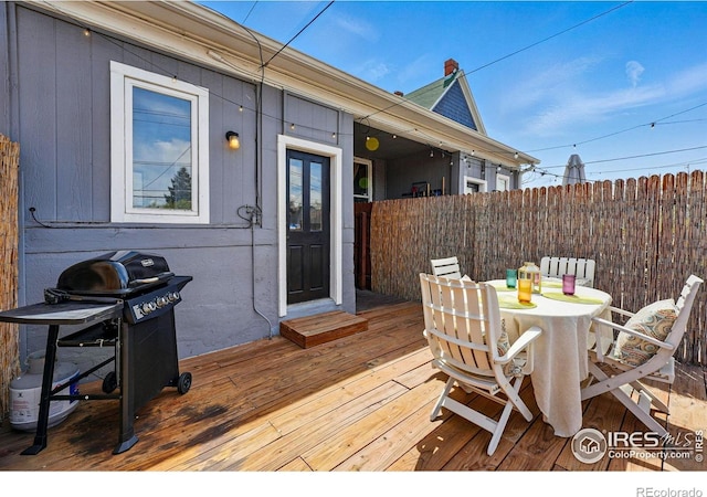 2955 Columbine St, Denver, CO 80205 - deck featuring a grill and outdoor dining space