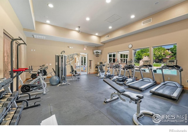13598 Via Varra Unit 412, Broomfield, CO 80020 - exercise room with recessed lighting