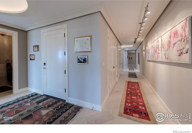 1077 Canyon Blvd # 403, Boulder, CO 80302 - hall with rail lighting and light tile patterned floors