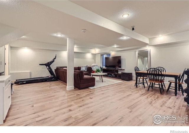 6366 Umber Cir, Arvada, CO 80403 - living area featuring light wood-style flooring and recessed lighting