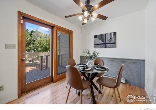 1220 Solstice Ln, Fort Collins, CO 80525 - dining space with wood finished floors and a ceiling fan