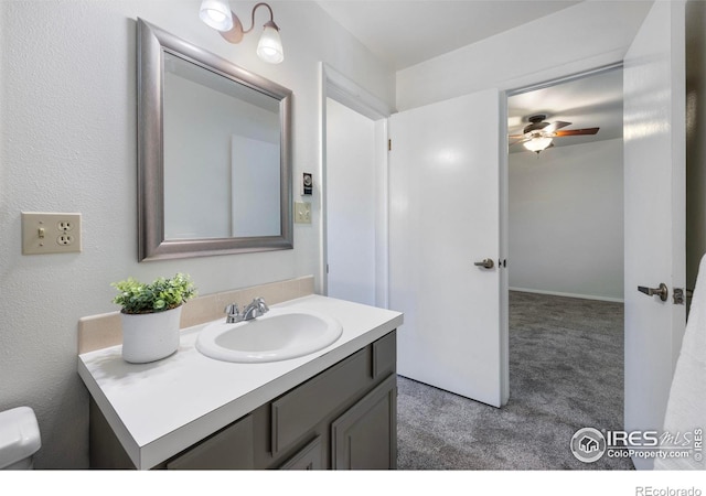 1220 Solstice Ln, Fort Collins, CO 80525 - bathroom featuring vanity and a ceiling fan