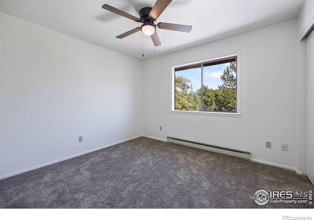 1220 Solstice Ln, Fort Collins, CO 80525 - carpeted empty room with baseboard heating and ceiling fan