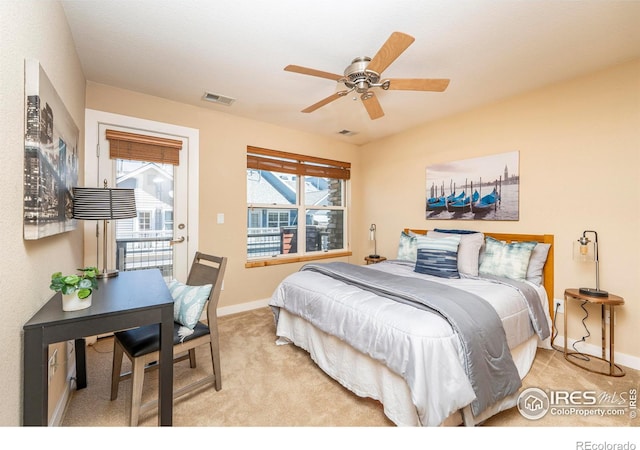 5060 Pierre St Unit E, Boulder, CO 80304 - bedroom featuring light colored carpet and ceiling fan