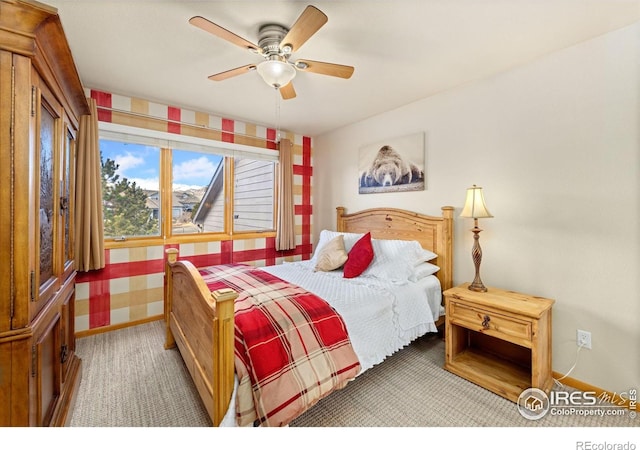 1437 Raven Cir Unit A, Estes Park, CO 80517 - bedroom with carpet and a ceiling fan