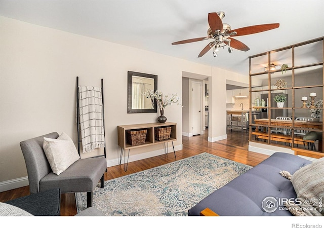 705 E Drake Rd Unit 45, Fort Collins, CO 80525 - living room featuring ceiling fan and wood finished floors