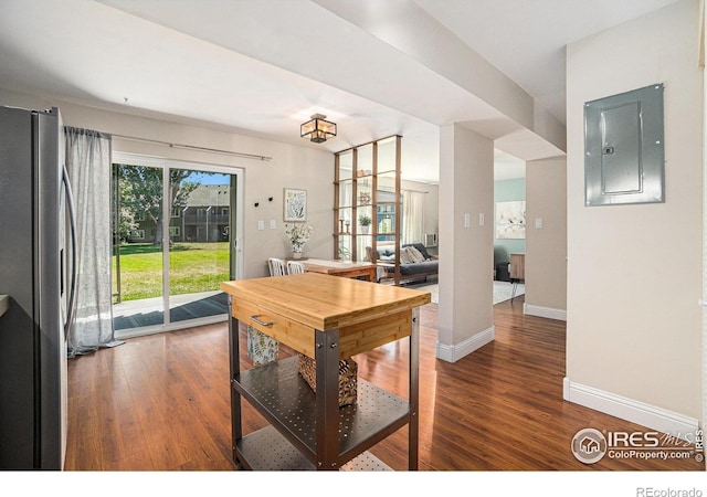 705 E Drake Rd Unit 45, Fort Collins, CO 80525 - dining area with electric panel and wood finished floors