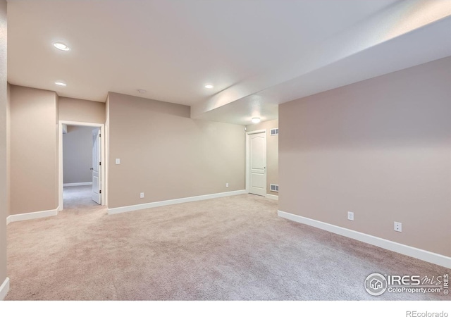 13065 Tamarac Pl, Thornton, CO 80602 - finished basement featuring light carpet and recessed lighting