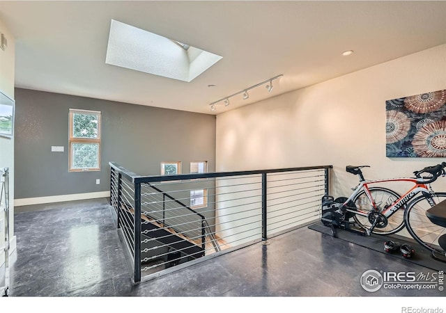 801 Confidence Dr Unit 16, Longmont, CO 80504 - stairs with finished concrete flooring and a skylight