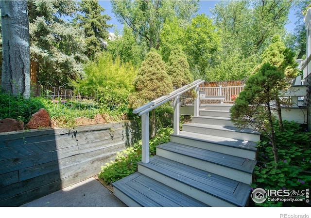 4471 Wellington Rd, Boulder, CO 80301 - wooden deck featuring stairs