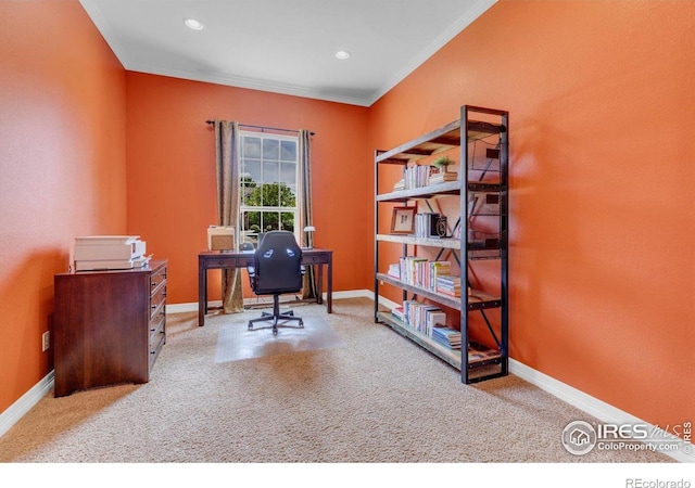 15002 Cosmos Way, Broomfield, CO 80023 - carpeted office with ornamental molding and recessed lighting
