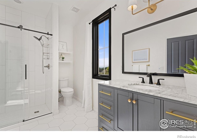 16636 Krameria Way, Brighton, CO 80602 - full bathroom with a stall shower, vanity, and tile patterned floors