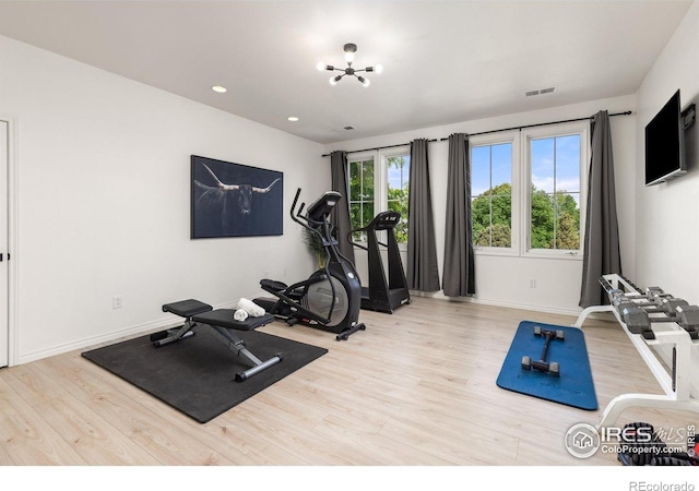 16636 Krameria Way, Brighton, CO 80602 - workout area with wood finished floors and recessed lighting