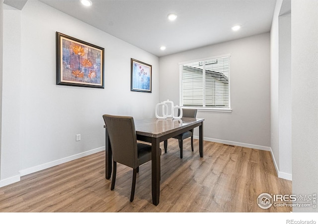5766 Ranch St, Longmont, CO 80504 - dining area featuring light wood-style floors and recessed lighting