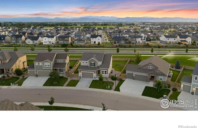 5217 Alberta Falls St, Timnath, CO 80547 - aerial view of residential area with a mountain backdrop