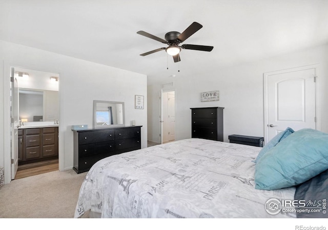 14203 Hop Clover Trl, Parker, CO 80134 - bedroom featuring carpet, ceiling fan, and ensuite bath