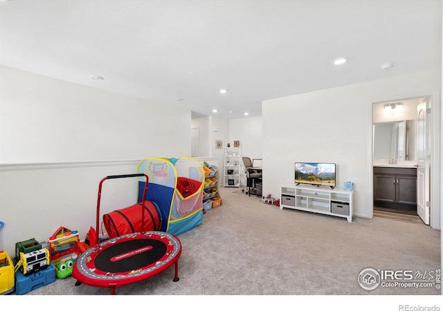 14203 Hop Clover Trl, Parker, CO 80134 - game room with carpet and recessed lighting
